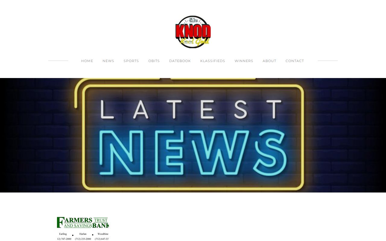 KNOD Monday regional news and arrest-report page
